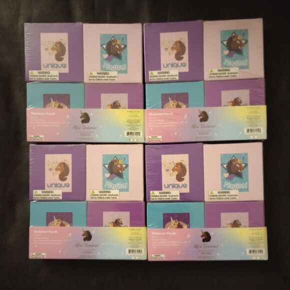 🆕🧩New York Puzzle Co. Afro America Unicorn 20 Piece Mini Puzzles 4 Sets of 4 - Picture 3 of 3